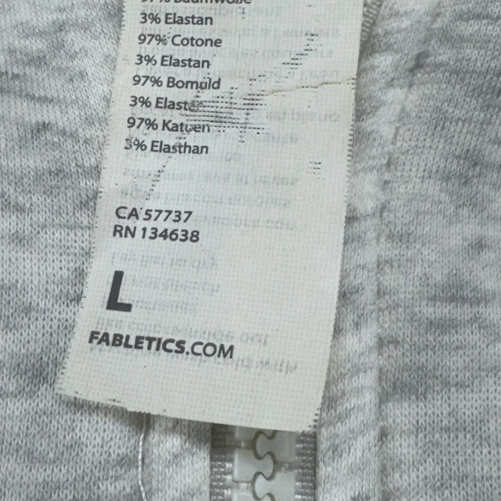 Fabletics Light Grey Heathered Full Zip Hoodie Sweatshirt Jogger Pants Womens L - Picture 5 of 16